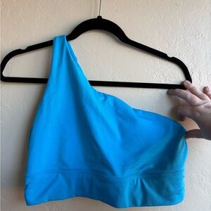 Athleta One-Shoulder Turquoise Blue Bra